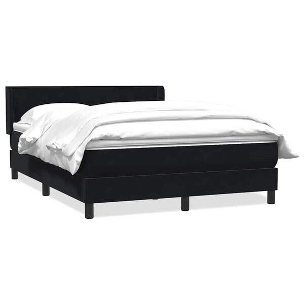 vidaXL Boxspringbett mit Matratze Schwarz 160x220 cm Samt