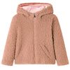 Kinder-Kapuzenjacke Teddy-Kunstpelz Heller Cognac 140