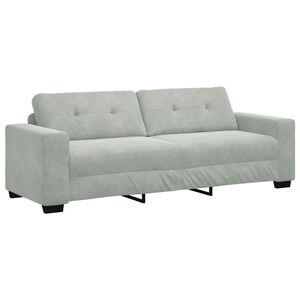 vidaXL 3-Sitzer-Sofa Hellgrau 180 cm Samt