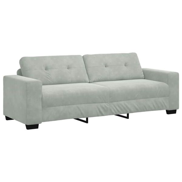 vidaXL 3-Sitzer-Sofa Hellgrau 180 cm Samt