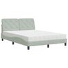 vidaXL Bett mit Matratze Hellgrau 140x190 cm Samt