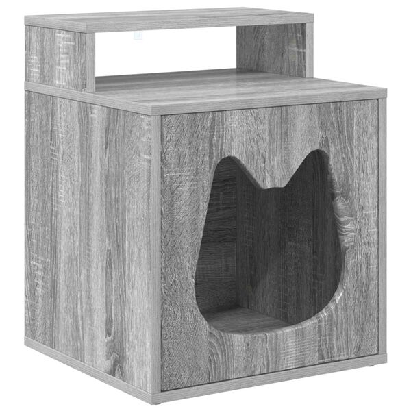 vidaXL Katzenhaus Graues Sonoma 42,5 x 40 x 53,5 cm Holzwerkstoff