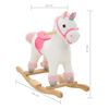 vidaXL Schaukeltier Einhorn Pl&uuml;sch 65x32x58 cm Wei&szlig; und Rosa