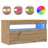 vidaXL TV-Schrank mit LED-Leuchten Artisan-Eiche 75x35x40 cm
