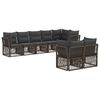 vidaXL Gartensofa-set 8 Stk. Grau Poly-Rattan