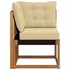 vidaXL Outdoor Ecksofa Massivholz Akazie und Textilene-Stoff Natur