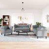 vidaXL Wohnzimmer Couch 3 pcs Hellgrau Stoff