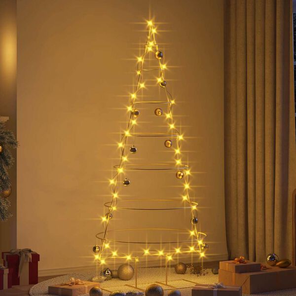 vidaXL Metall Weihnachtsbaum Gold 180 cm Pulverbeschichteter Stahl