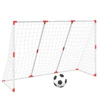 vidaXL Fußballtor für Kinder mit Bällen 2-in-1 Weiß 184x64x124 cm