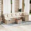 vidaXL 8-tlg. Garten-Sofagarnitur mit Kissen Beige Poly Rattan