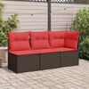 vidaXL Gartensofa mit Kissen 3-Sitzer Braun Poly Rattan