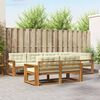 vidaXL Outdoor-Sofagarnitur mit Kissen 7 pcs Natur und Creme