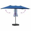 vidaXL Gartenparasol Blau 385 x 209 x 244 cm Stoff