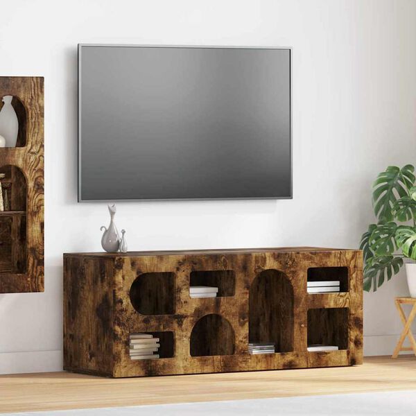 vidaXL TV-Schr&auml;nk Ger&auml;ucherte Eiche 100 x 35 x 40 cm Holzwerkstoff