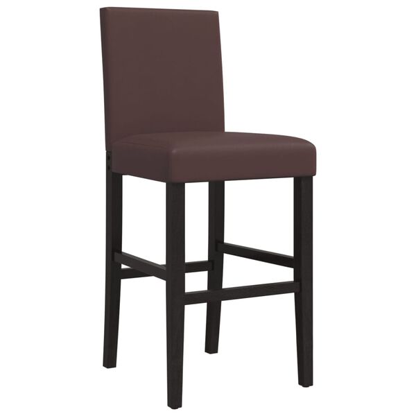 vidaXL Barst&uuml;hle 2 Stk. Massivholz Gummibaum und Kunstleder