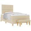 vidaXL Boxspringbett mit Matratze Creme 120 x 200 cm Stoff