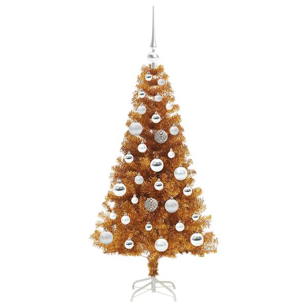 vidaXL Weihnachtsbaum mit 150 LEDs mit St&auml;nder Gold 120 cm Haustier
