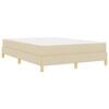 vidaXL Boxspringbett mit Matratze Creme 140 x 190 cm Stoff