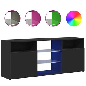 vidaXL TV-Schrank mit LED-Leuchten Schwarz 120x30x50 cm