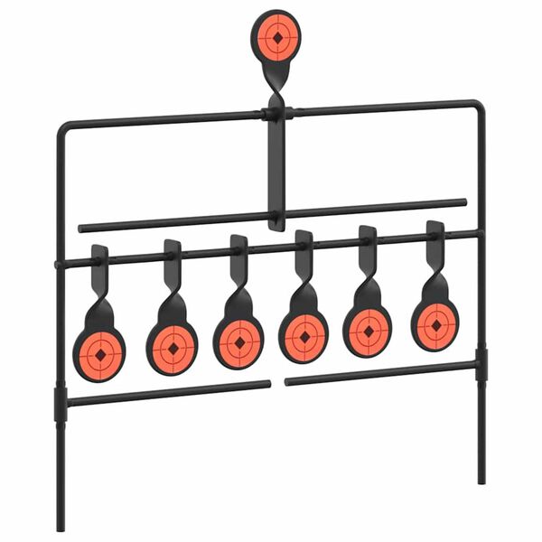 vidaXL Zurücksetzbares Ziel Schwarz 38 x 20,5 x 33 cm Stahl
