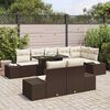 vidaXL Gartensofa-set mit Kissen 9 pcs Braun und Creme Poly-Rattan