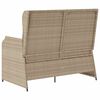 vidaXL Gartenbank Verstellbar mit Kissen Beige Poly Rattan