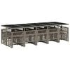 vidaXL 15-tlg. Garten-Essgruppe mit Kissen Grau Poly Rattan