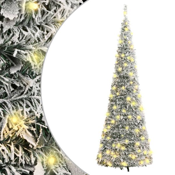vidaXL Pop-Up-Weihnachtsbaum K&uuml;nstlich Beschneit 150 LEDs 180 cm