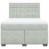 vidaXL Boxspringbett mit Matratze Hellgrau 140x190 cm Samt
