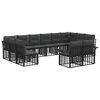vidaXL Outdoor-Sofagarnitur 12 stk. Schwarz und Dunkelgrau Polyester