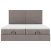 vidaXL Ottoman-Bett mit Matratzen & LEDs Taupe 180x200 cm Stoff