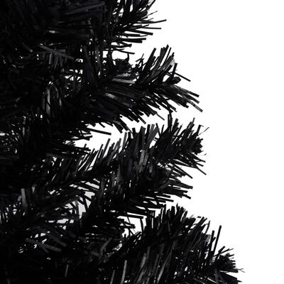 vidaXL Künstlicher Weihnachtsbaum Beleuchtung & Ständer Schwarz 150 cm