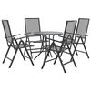 vidaXL Gartenstuhl-Set 5-tlg. Verstellbar Pulverbeschichteter Stahl
