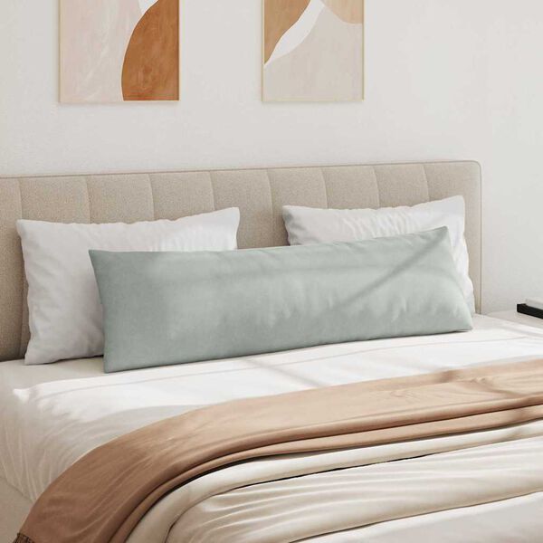 vidaXL Sofakissen 2 St&uuml;ck Hellgrau 145 x 40 cm Cordstoff