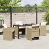vidaXL Garten Essgruppe mit Kissen 5 pcs Beige Poly-Rattan