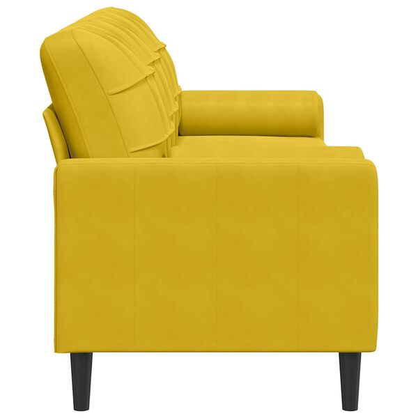 vidaXL Sofa 3-Sitzer mit Zierkissen Gelb 210 cm Samt