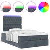 vidaXL Ottoman-Bett mit Matratzen & LEDs Dunkelgrau 120x190 cm Samt