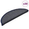 vidaXL Stufenmatten 30 Stk. 56x17x3 cm Dunkelgrau und Blau Halbrund