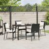 vidaXL Garten Essgruppe mit Kissen 5 pcs Schwarz Poly-Rattan