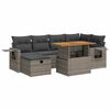 vidaXL 8-tlg. Garten-Sofagarnitur mit Kissen Grau Poly Rattan Akazie
