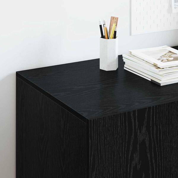 vidaXL Schreibtisch mit Regal Schwarz Eichen-Optik 140 x 50 x 75 cm