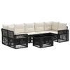 vidaXL Gartensofa-set 8 stk. Schwarz und Cremewei&szlig; Poly-Rattan