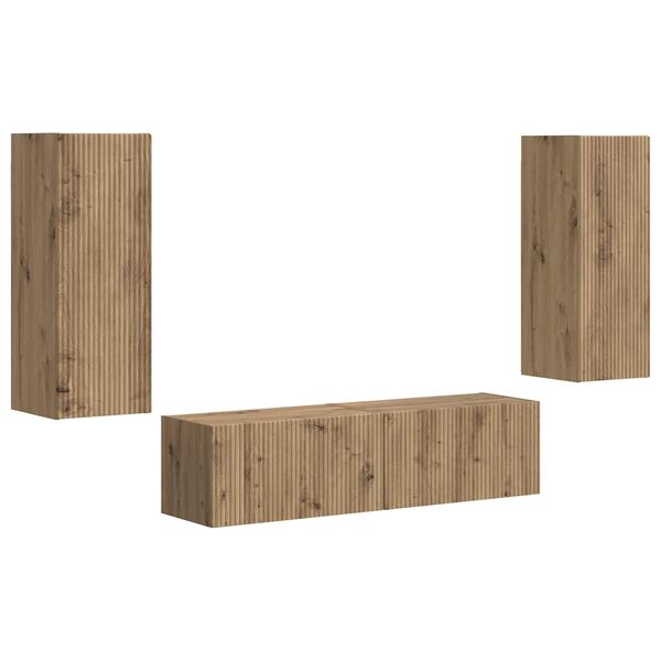 vidaXL TV-Schrankset Wandmontiert 2 pcs Artisan-Eiche Holzwerkstoff