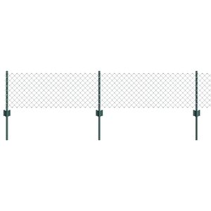 vidaXL Maschendrahtzaun mit Pfosten 10 x 0,4 m PVC-beschichteter Stahl