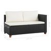 vidaXL 4-tlg. Garten-Lounge-Set mit Auflagen Poly Rattan Schwarz