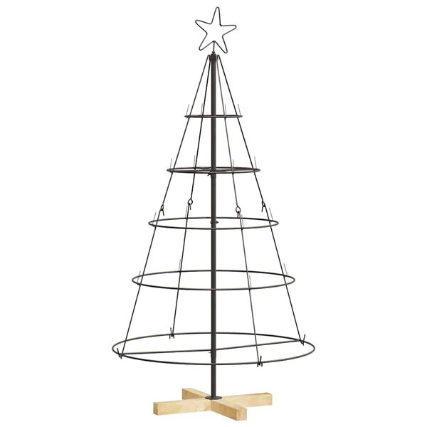 vidaXL Weihnachtsdeko mit St&auml;nder Schwarz 126 cm Stahl