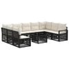 vidaXL Gartensofa-set 10 Stk. Schwarz Poly-Rattan