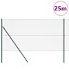 vidaXL Zaunpfosten Gr&uuml;n 25 x 1,2 m (25 x 25 mm Netz) Stahl und PVC