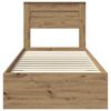 vidaXL Bettrahmen mit Kopfteil Artisan-Eiche 90 x 190 cm Holzwerkstoff