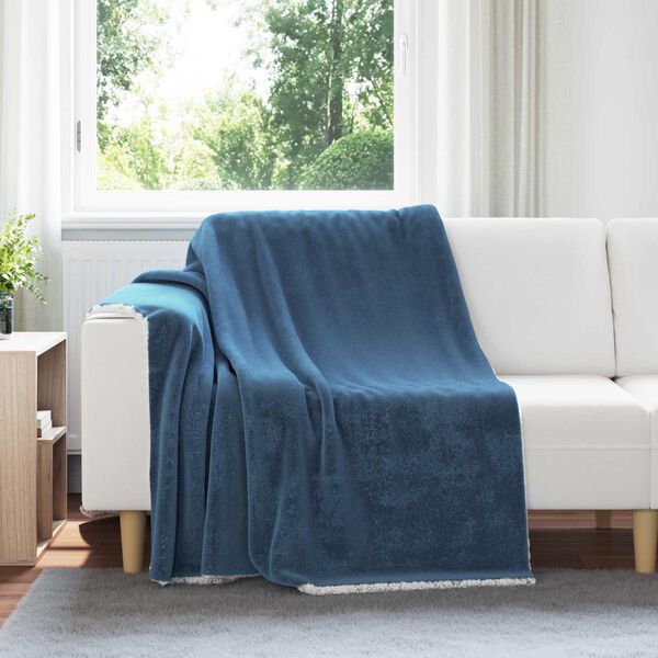 vidaXL &Uuml;berwurfdecke Marineblau 150 x 200 cm Fleece